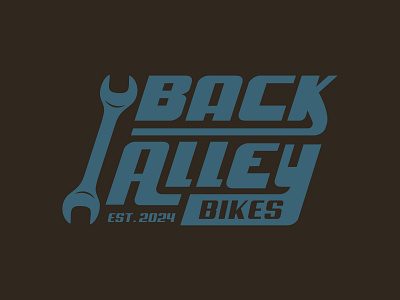 Back Alley Bikes Branding Items bike bike logo bike repair bike repair logo biking biking logo iowa iowa logo design mountain bike mountain biking logo