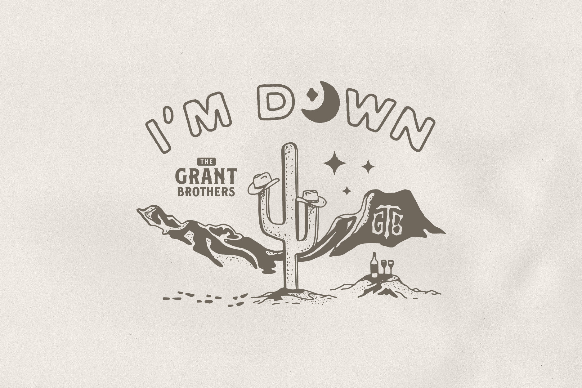 "I'm Down" Cover Artwork apple music branding cactus colorful country cover art desert design digital graphic design illustration music spotify typography ui vibrant