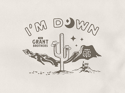 "I'm Down" Cover Artwork apple music branding cactus colorful country cover art desert design digital graphic design illustration music spotify typography ui vibrant