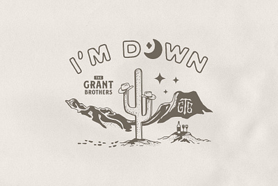 "I'm Down" Cover Artwork apple music branding cactus colorful country cover art desert design digital graphic design illustration music spotify typography ui vibrant