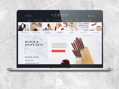 LAMSON - Knives and Kitchen Products branding graphic design online shop ui uiux design ux website building website design