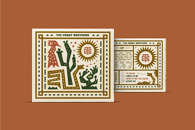 The Grant Brothers EP Artwork 2024 aesthetic album art artwork bird cactus collage cover creative desert design folk art illustration logo snake southwest design typography vector