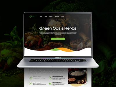 Green Oasis Herbs Company Landing Page agriculture graphic design landing page logo product design ui user experience user interface ux web design