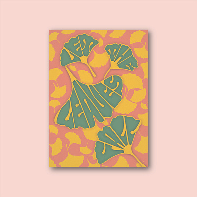 Card: Let the Leaves Fall card greeting card hand lettering illustration lettering licensing retro lettering