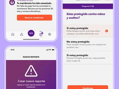 Okei Mobile App - UI/UX - Insurance app app design experience purple ui uiux ux