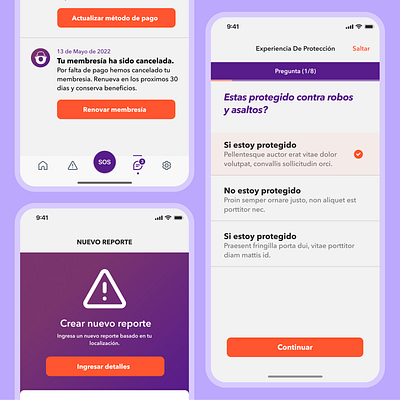 Okei Mobile App - UI/UX - Insurance app app design experience purple ui uiux ux