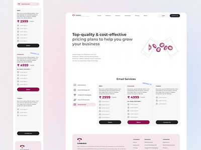 Pricing product research telecom telecommunications ui ux web design