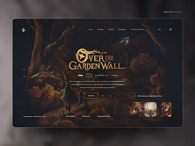 Over the Garden Wall - Web Concept Design adobe photoshop autumn cartoon network dribbble figma forest graphic design halloween illustrator night october over the garden wall photoshop trees typography ui vector web web design wirt