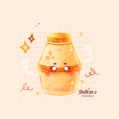 Bebidas Milk - Cafe by sailizv.v adorable adorable lovely artwork concept creative cute art design digitalart illustration