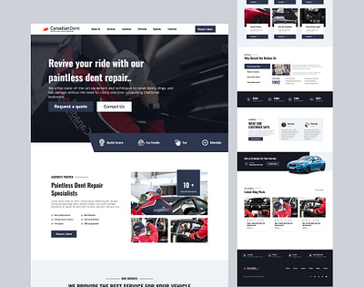 Car Dent Repair Website animation branding graphic design logo ui