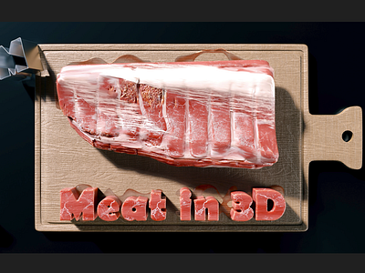 Fake 3D Pork 3d 3d art 3d food 3d model blender branding design food render graphic design meat product render render