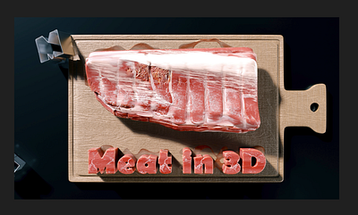 Fake 3D Pork 3d 3d art 3d food 3d model blender branding design food render graphic design meat product render render