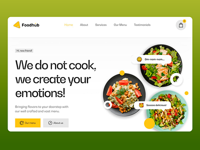 FoodHub - Web Design cook cook app cooking cooking app design food food app food delivery app ingredients online food recipe app restaurant restaurant app ui ux vegetable vegetables web webdesign website