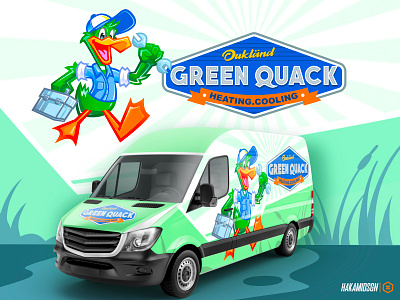 OUKLAND GREEN QUACK MASCOT baseball basketball branding design ducklogo duckmsscot gaming hvacbranding hvacmascot illustration logo mascot plumber plumbing msscot plumbinglogo servicelogo servicemascotdesign sport