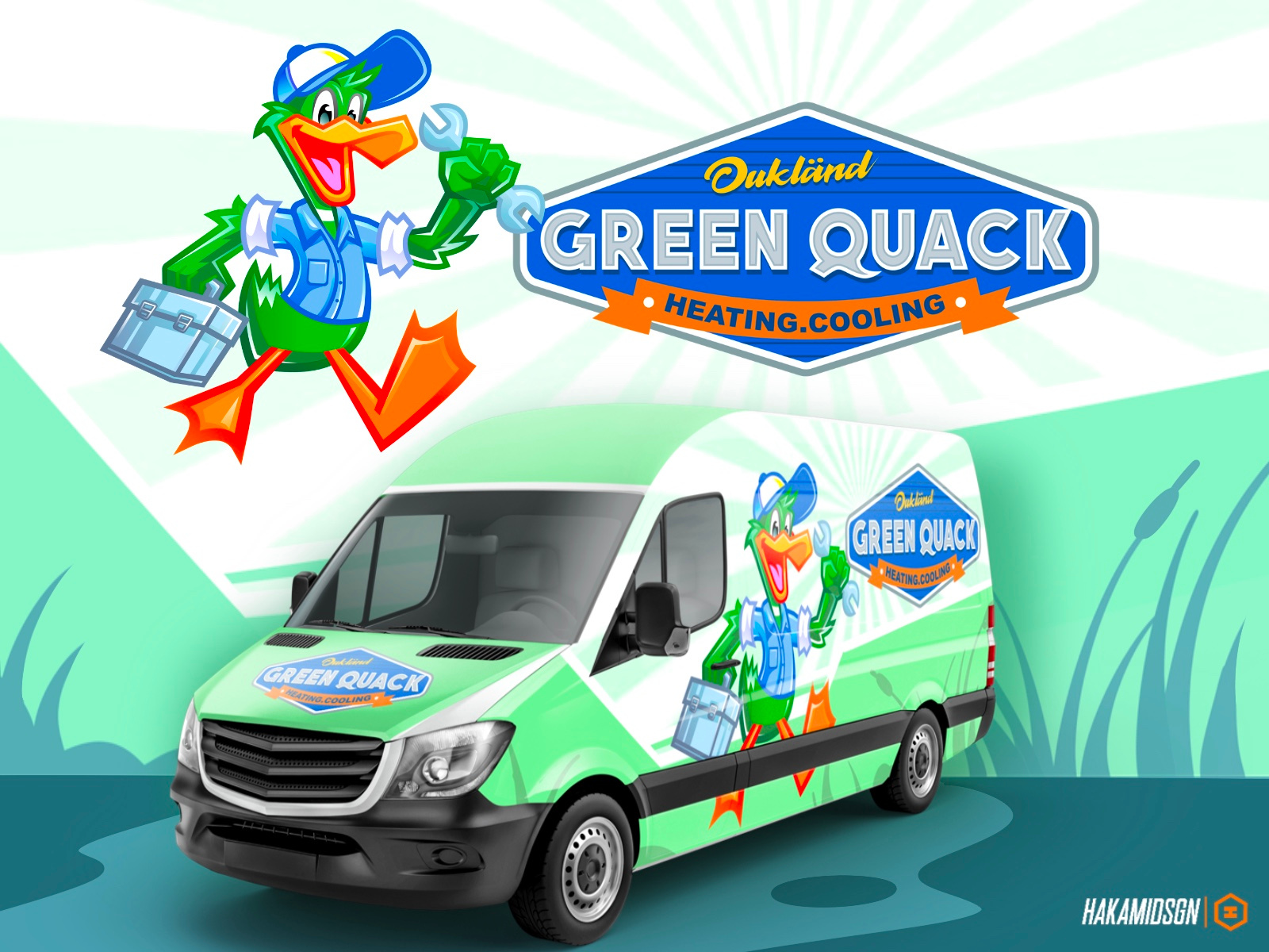 Example of Home Service Mascot Logo  + Van Wraps 