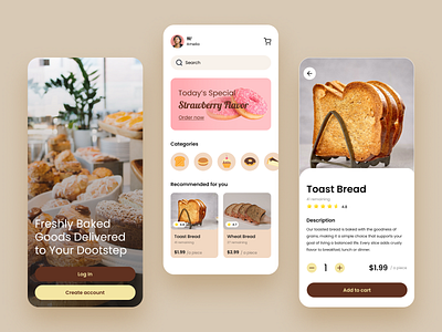 Bakery App Concept app bakery design food mobile shopping store ui ux