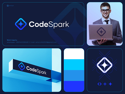 Code Spark logo design for tech platform branding code defi icon logo logodesign logos mark minimalist logo modern logo platform saas simple logo software spark tech tech logo typhography visual identity web3