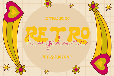 Retro Rapture – Duo Retro Font bold font book cover branding font classic creative font display font duo font funky font illustration logo font magazine font modern font nostalgic font packaging font playful font poster font psychedelic retro font script font vintage font