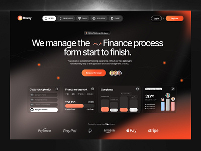 Fintech Saas Website Design bank banking website designer finance fintech home page landing page landingpage product design saas saas design saas product saas template sass website trendy ui ux web web design website design