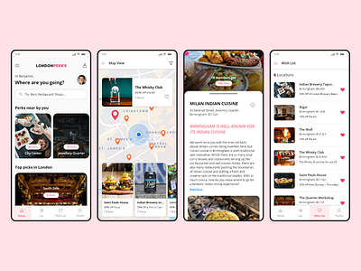 London Perks - Concept Mobile App adobexd android london mobile app tourist app ui ux xd