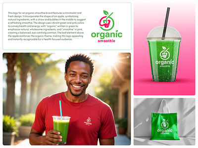 Organic Smoothie Brand Logo brand guideline branding graphic design healthy drink icon identity juice branding logo logodesign minimal logo natural juice logo organic smoothie logo pure juice logo smoothie branding smoothie logo superfood branding wellness logo