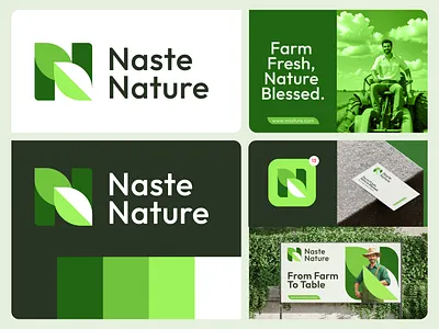 Nature Logo - Brand Identity design - Branding - Farm agriculture farm brand identity branding branding and logo design brandmark typography monogram creative logo geometry logo leaf tree plant letter n nature logo lettering logo and branding logo design logo designer logotype mark minimalist minimalist logo modern logo organic nature symbol app icon unused logo for sale visual identity