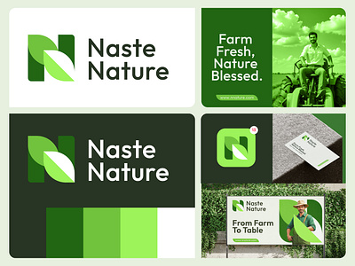 Nature Logo - Brand Identity design - Branding - Farm agriculture farm brand identity branding branding and logo design brandmark typography monogram creative logo geometry logo leaf tree plant letter n nature logo lettering logo and branding logo design logo designer logotype mark minimalist minimalist logo modern logo organic nature symbol app icon unused logo for sale visual identity