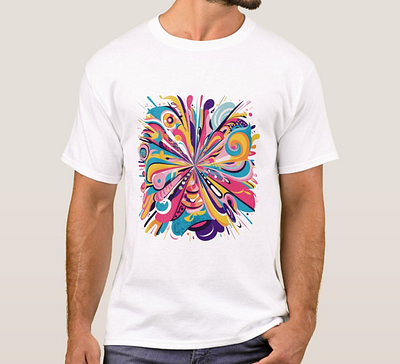 Vibrant Abstract Explosion T-Shirt – Colorful Artistic Statement abstract art colourful design expressyourself shop stylecpu