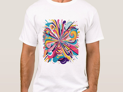 Vibrant Abstract Explosion T-Shirt – Colorful Artistic Statement abstract art colourful design expressyourself shop stylecpu