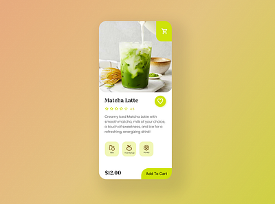 Healthy Drink Menu – Single Screen ui