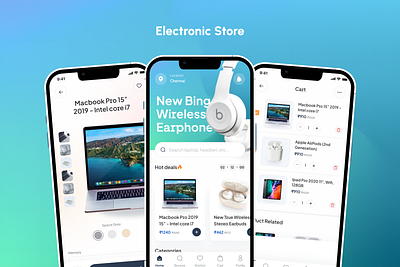 E-Store - Smart Tech, Smarter Shopping android app computer ecommerce electronics ios mobile modern phone shop store ui ux