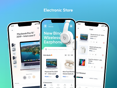 E-Store - Smart Tech, Smarter Shopping android app computer ecommerce electronics ios mobile modern phone shop store ui ux