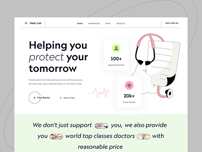 Health Insurance Website clean doctor health insurance health service insurance life insurance medical minimal selfcare ui ux web design website