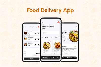 Foodii - Food Delivery App android app dashboard delivery food ios minimalistic mobile modern saas ui ux