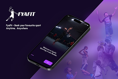 Fyafit - Book Your Game, Own the Victory! android app bookings dark ios mobile purple sports ui ux