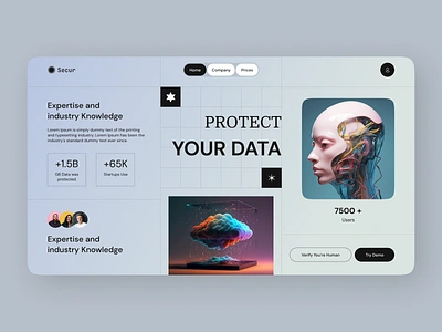 Data Security | Website | Access control | Data protection agency color cyber security data security landing landing page typography ui ux