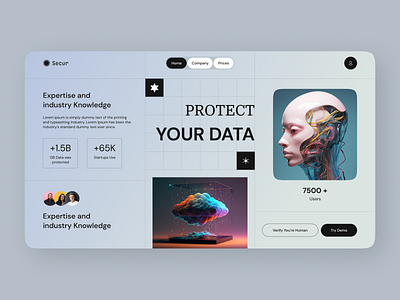 Data Security | Website | Access control | Data protection agency color cyber security data security landing landing page typography ui ux