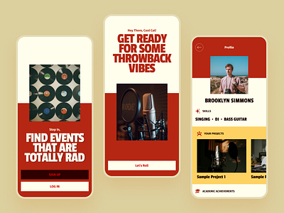 Talio - Talent Acquisition App Concept app design gigs mobile music projects red retro skills talent ui ux