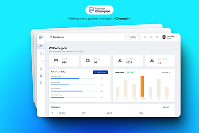 Partner Champion - Making every partner a champion analytics cms dashboard portal saas ui