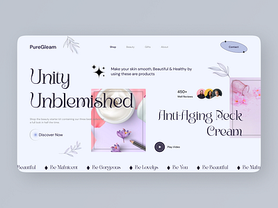 Beauty Product Website | Skincare | Cosmetic Product beauty branding cosmetics ecommerce landing page product shop skin skin care ui ux