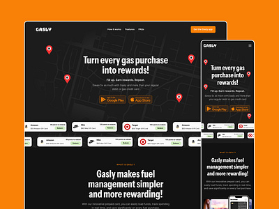 Landing Page | Gasly bold bold design brutalist dark design fuel gas illustration landing page landing page design typography ui ui design uiux ux website website design