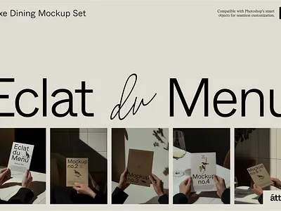 Eclat du Menu: Luxe Dining Mockups branding design dining menu menu design mockup premium mockup restaurant