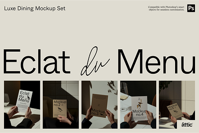 Eclat du Menu: Luxe Dining Mockups branding design dining menu menu design mockup premium mockup restaurant