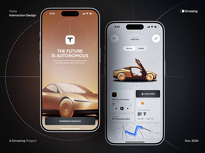 Tesla RoboTaxi: A Glimpse into Autonomous Travel 🚕 appdesign autonomous autonomousdriving creativeprocess designinspiration dmazing dmazingstudio futuristicdesign interactiondesign lyft motiondesign ridesharing robotaxi tesla uber uidesign userexperience uxdesign