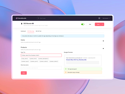 SEO Booster | Storebundle app builder design saas saas design saas tool seo shopify shopify app ui ui design uiux web app web design website website design
