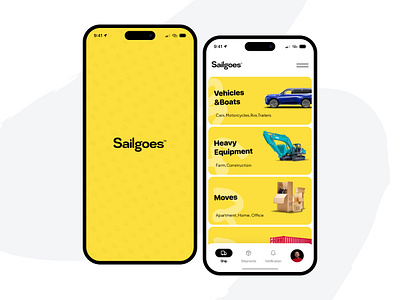 Sailgoes-Shipping 🚚 app booking design freight heavy equipment logistic service moves schedule shipments shipping transport trend truck ui uidesign uiux vehicles boats