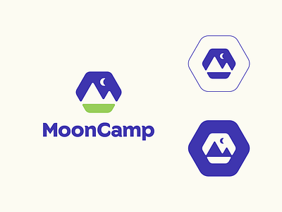 MoonCamp Logo 3d branding design graphic design illustration logo mockup ui ux vector