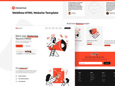 Markethub - Multi Page Marketing Webflow Template agency awareness business campaign cloneable distribution framer illustration market marketing multi page omnichannel organic product illustration saas sales seo agency studio template webflow