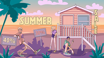 Summer art branding cartoon design illustration illustrator vector