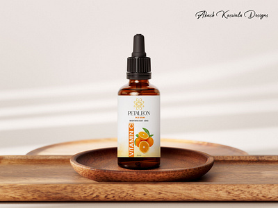 Elegant Vitamin C Serum Label Design for Patelon branding graphic design label labeldesign logo mockup productdesign typography vector